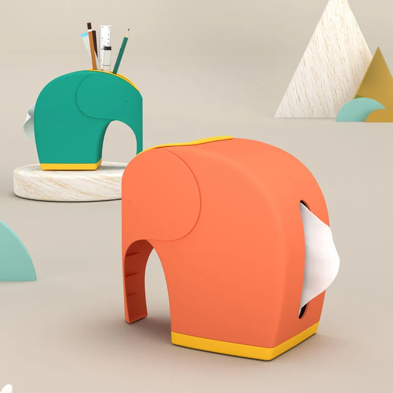 

Elephant multi-function carton paper towel box household living room creative paper carton tea table storage box roll carton