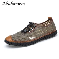summer slip on breathable air mesh men shoes casual mens slip ons outdoor soft comfortable plus size dropshipping