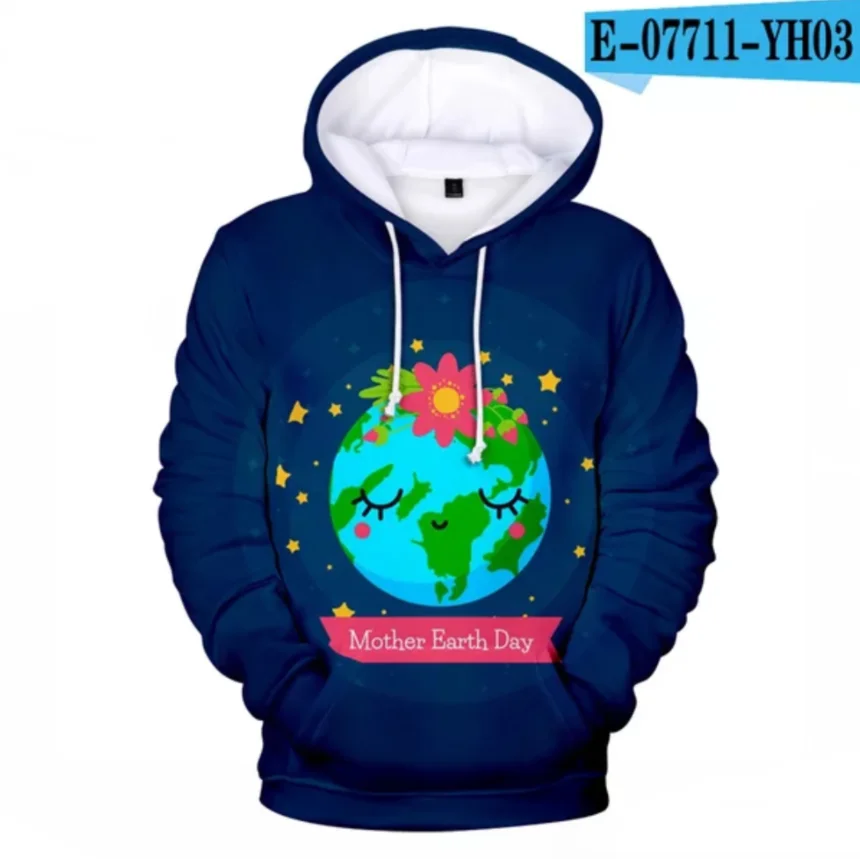

Children Hoodies New 3D The Earth Hoodies Mother Earth Day Hoodie Protect The Earth Men / Women Long Sleeve Boys / Girls Outwear