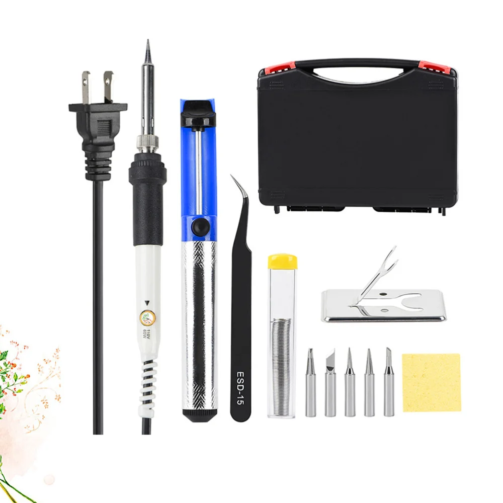 

60W Temperature Adjustable Welding Soldering Iron Tool Kit With US Plug