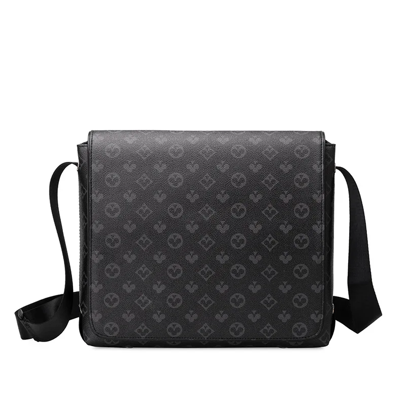 GLMAHUA Black Man Messenger Bags Classic Leather Shoulder Crossbody For Men Business Briefcase Sling Printed Male Bag |