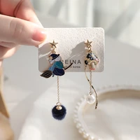 2022 new asymmetric long dangle earrings for women cute witch mushroom ball drop earrings charm jewelry gifts hot