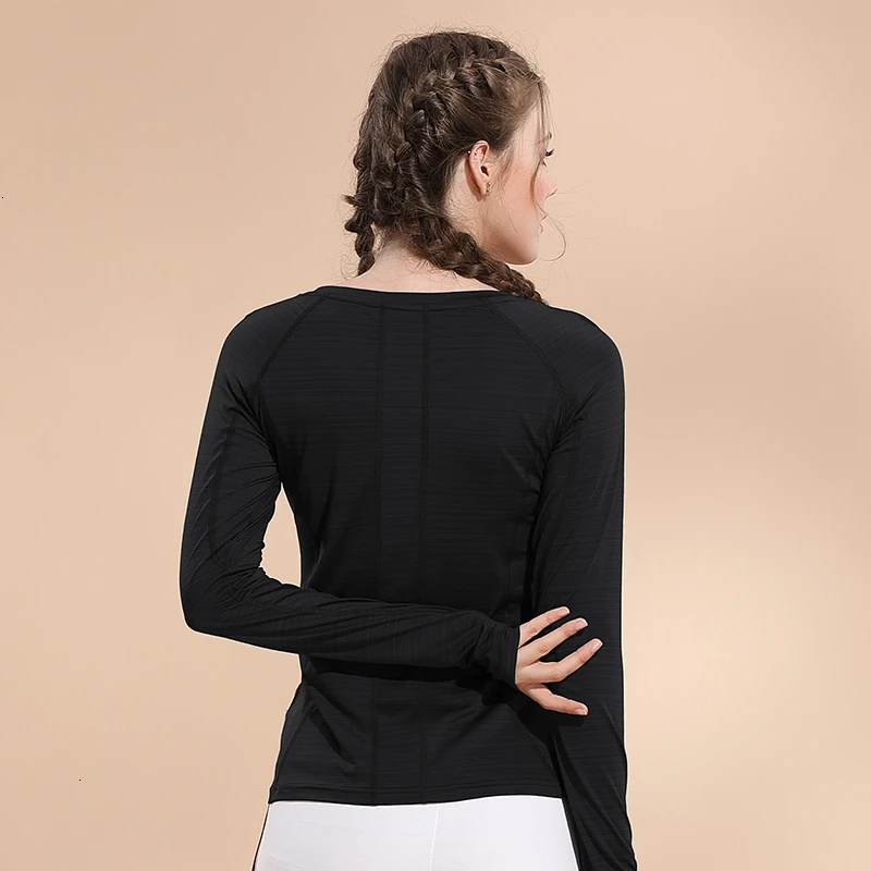 

2019 Autumn Quick Dry Fit Yoga Tops Women Sport T Shirt Gym Jerseys Fitness Shirt Yoga Running T-shirts Female Sports Top