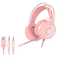 gaming headset surround sound stereo wired earphones microphone usb colorful light pc laptop game headset 3 5mm computer headset