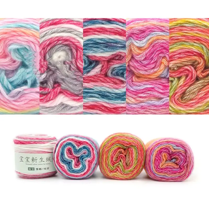 100 г Радужная шерстяная пряжа сделай сам ручное плетение для торта головной убор