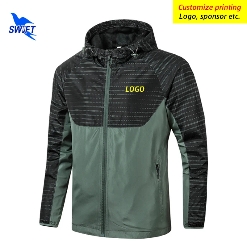 

Summer Thin Breathable Running Jackets Men Quick Dry Outdoor Sports Hoodies Gym Fitness Sportswear Hoody Sweatshirt Customize