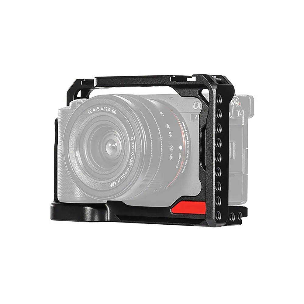 

Camera Cage Case Protective Housing Frame with Extend Cold Shoe Lens Guards for Sony A7C Camera Accessories