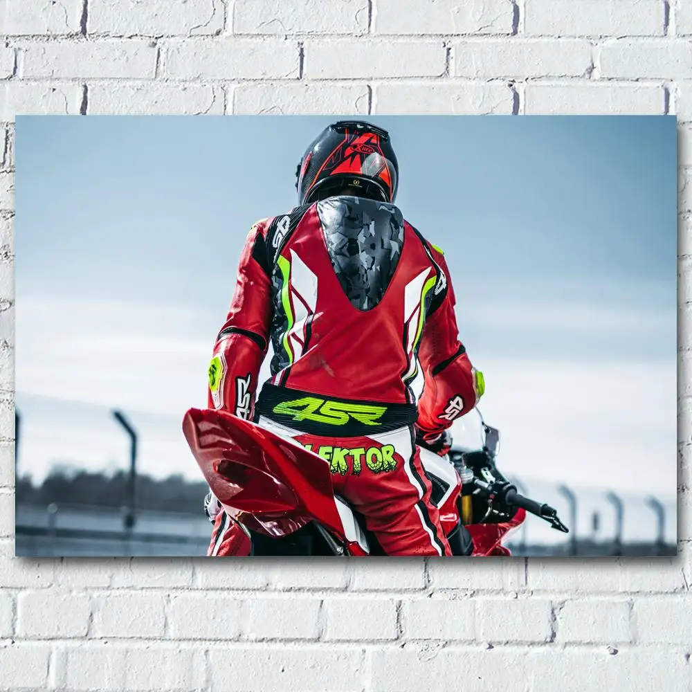 Картина на холсте Ducati Мотоцикл Байкер шлем Супербайк плакаты и принты шелковые