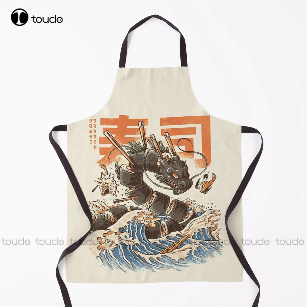 

Новые прекрасные суши, дракон, монстры, еда для суши, отличная волна, фартук канагава, милые фартуки для женщин, унисекс
