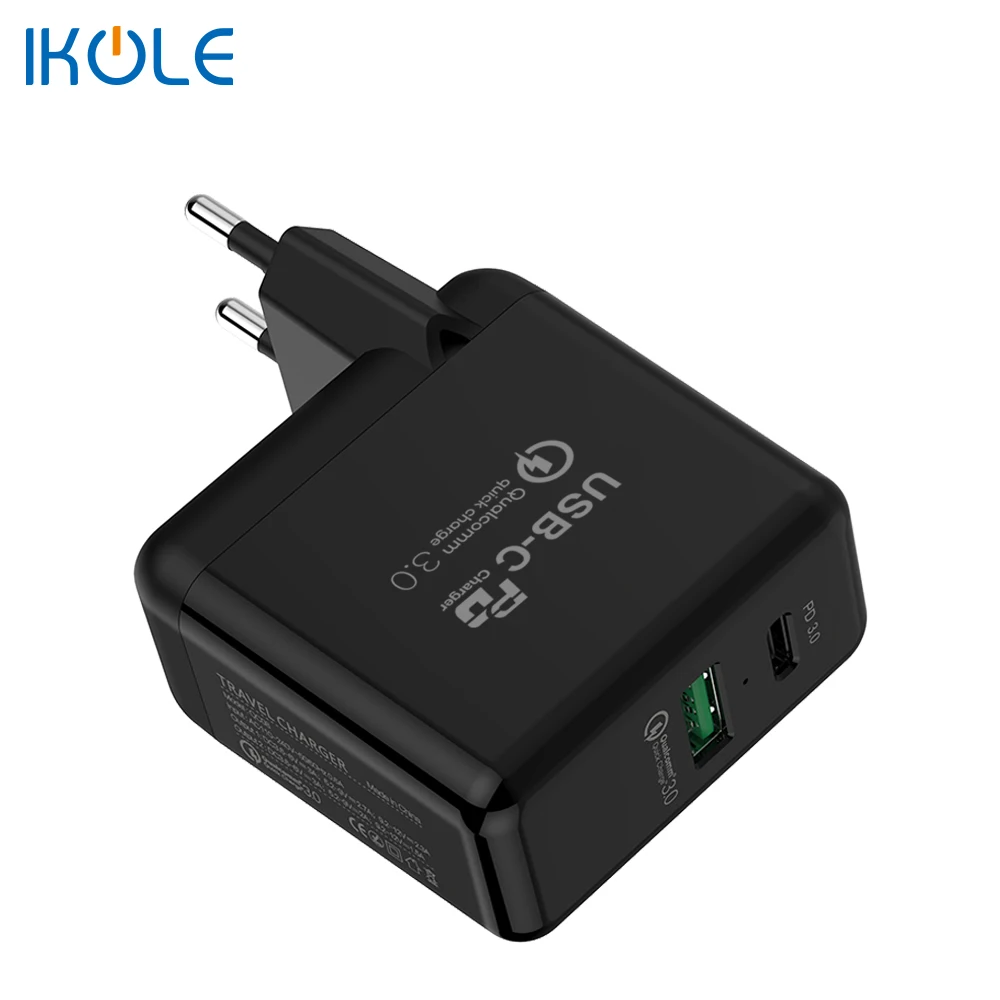 IKOLE 36 Вт PD3.0 + QC USB зарядное устройство Поддержка Type-C PD Быстрая зарядка и QC4.0 QC3.0 для