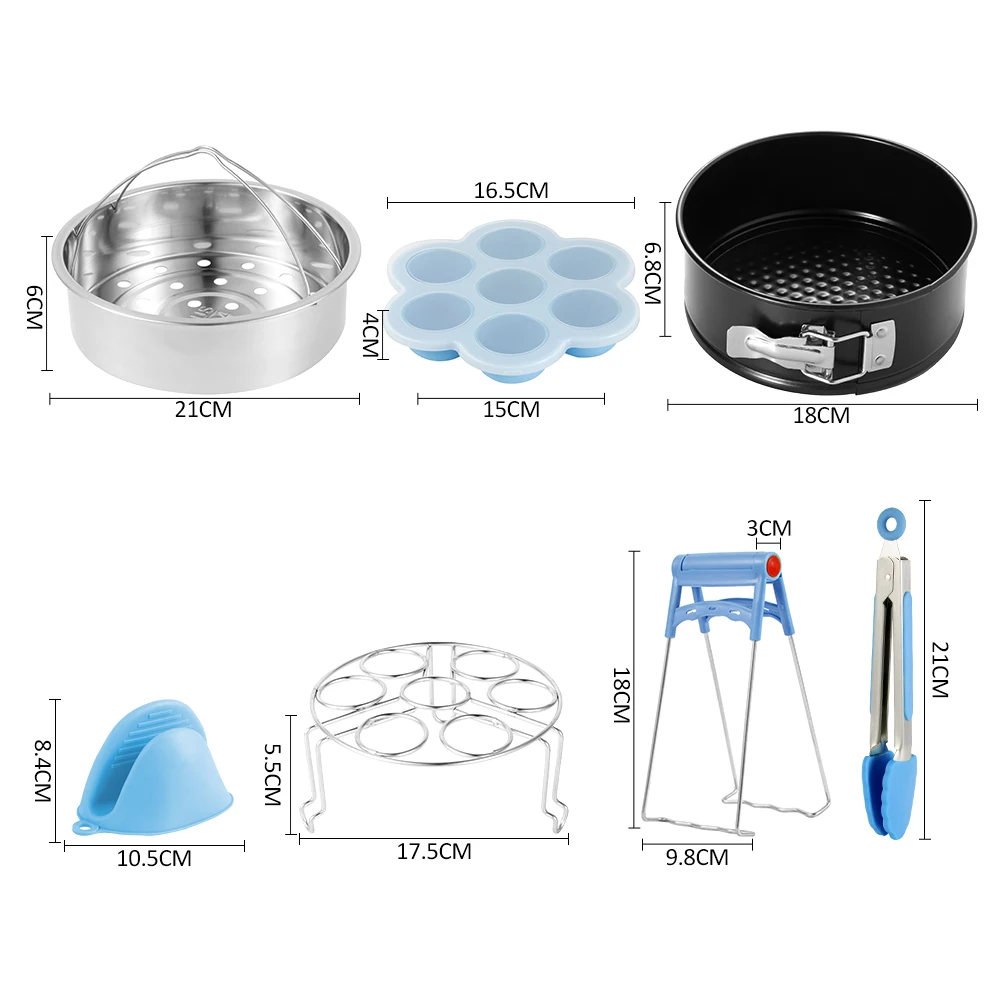 

7pcs Instant Pot Accessories Set Electric Pressure Cooker Accessories Stainless Steel Steamer Basket Home Kitchen Cooking Tools