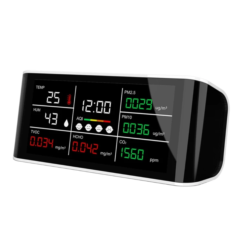 

DM69 CO2 Meter Carbon Dioxide PM2.5 PM10 HCHO TOVC Temperature Humidity Infrared NDIR Detector Air Quality Analyzer M09 21