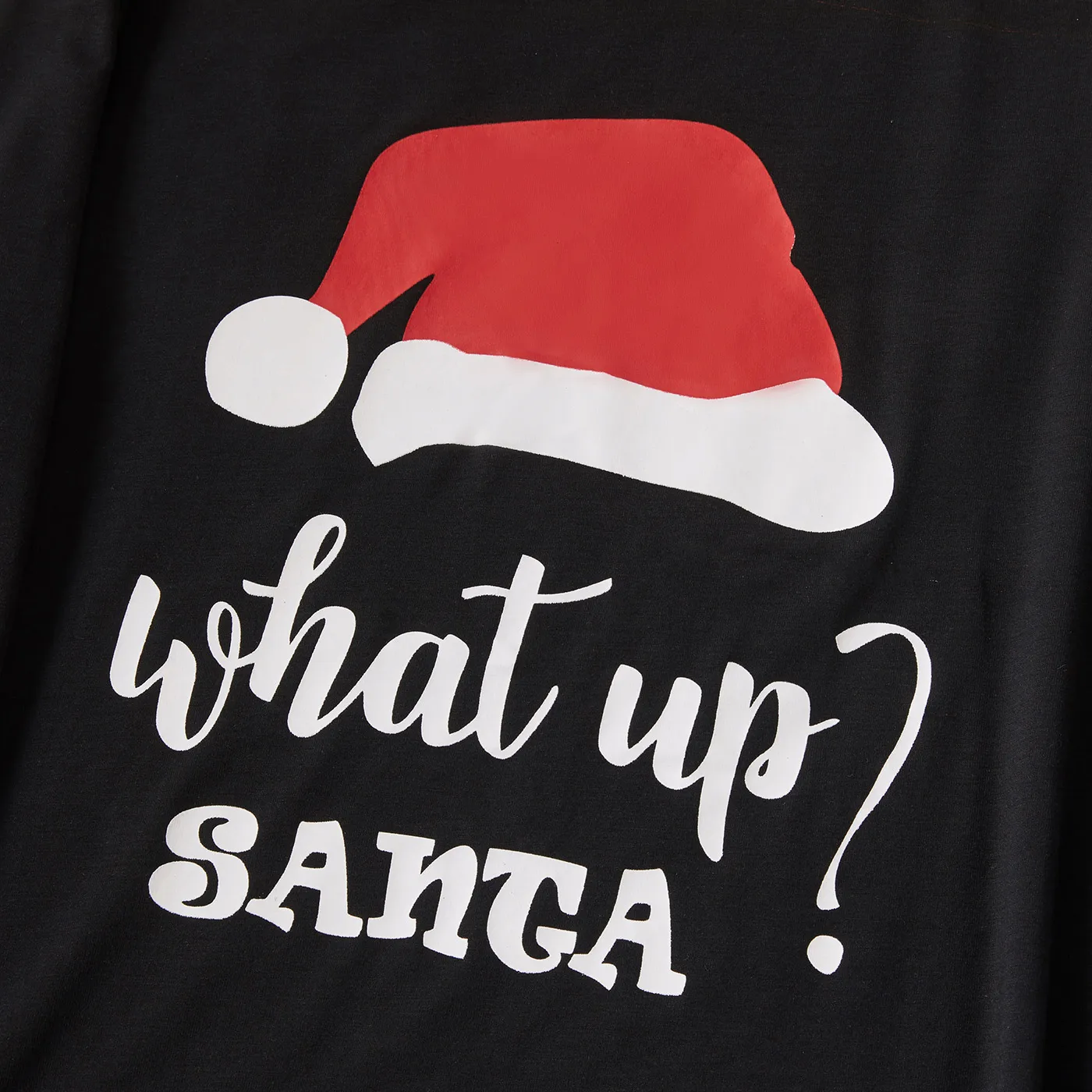 PatPat Рождественская шапка и буквенный принт черные Семейные комплекты пижам с