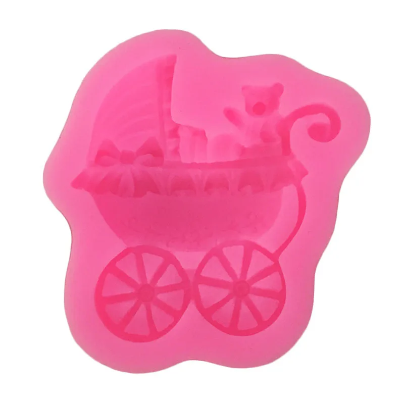 

European style baby stroller fondant cake decoration silicone mold Handmade soap DIY chocolate pudding baking mold Kitchenware