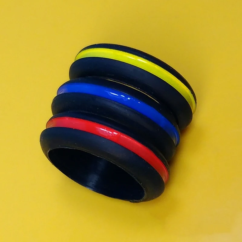 3 шт./компл. модные крутые цветные кольца в полоску из силиконовой резины Размер