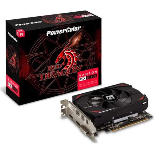 Powercolor Red Dragon Radeon RX550 2gb 128BIT Gddr5 Pcı-E 3.0 Ekran Kartı (Axrx 550 2gbd5-Dh)  RX SERIES RX 550 SERIES AMD