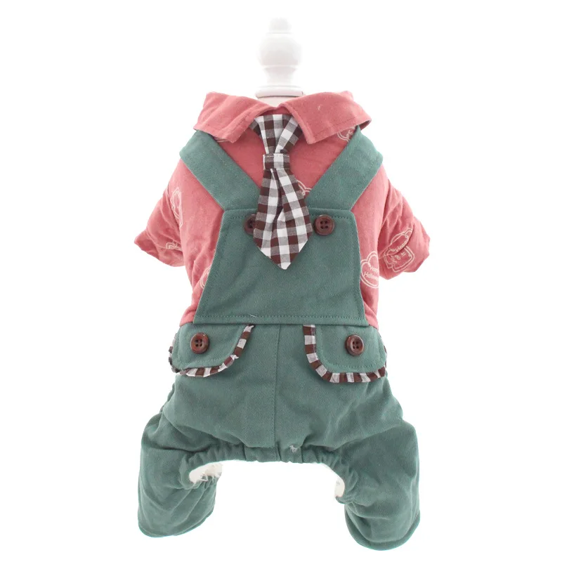 Одежда для собак с четырьмя ножками осени и зимы одежда таксы толстый комбинезон