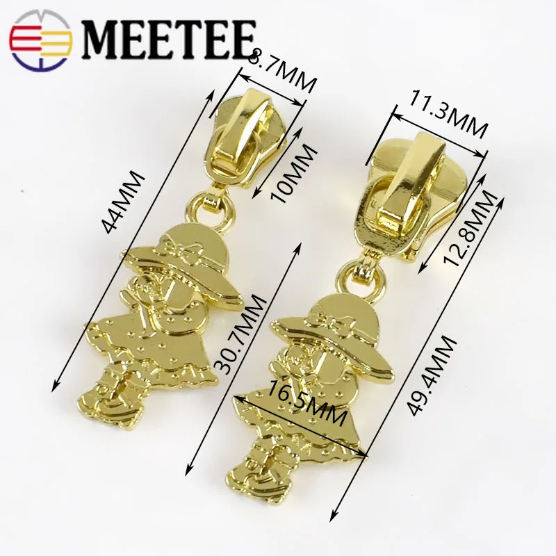 10 шт. Meetee 3 #5 # сплав молния слайдер съемник головы ремонтные комплекты для