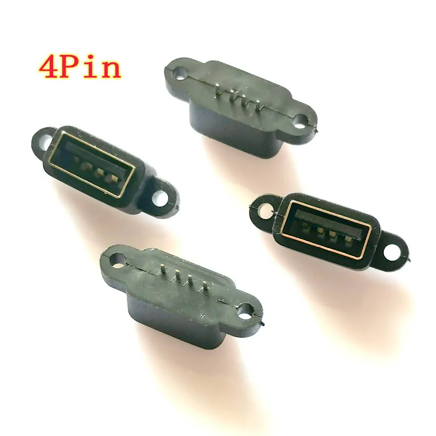 

TYPE C 4Pin Waterproof Female USB C Socket Port With Screw Hole Fast Charge Charging Interface 180 Degree USB Connector