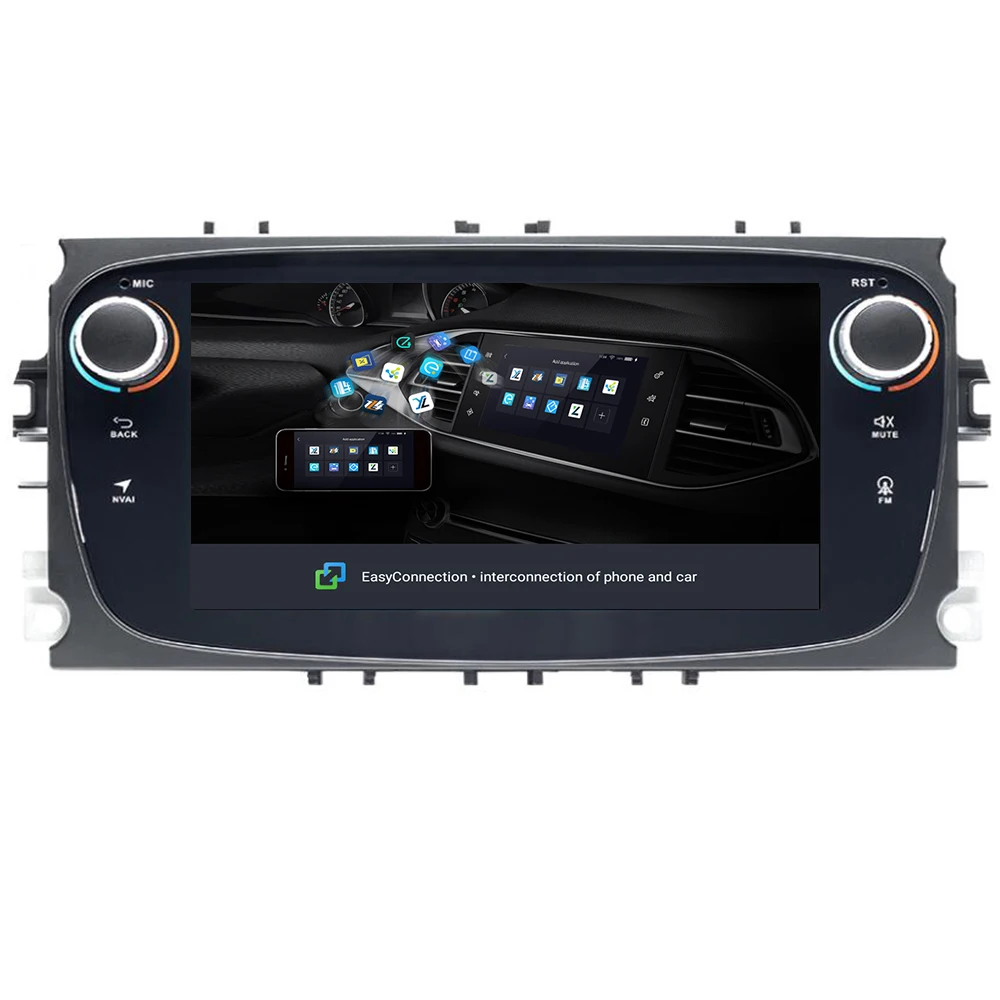 Автомагнитола на android 9 2Din автомобильный DVD-плеер для Ford Focus 2 S-Max C-Max Mondeo 4 Galaxy Kuga