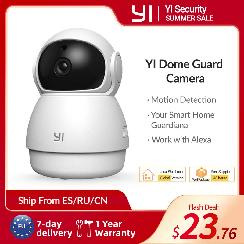 YI купольная охранная камера 1080P WIFI домашняя IP с AI функциями система
