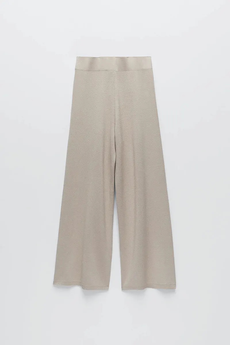 

2021 Women Pants New High-waist Casual Rib-waist Cropped Pants