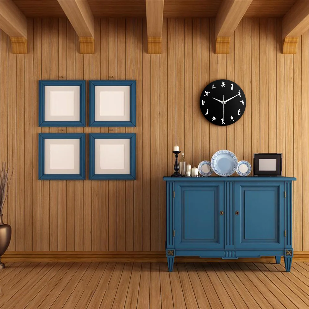 

Basketball Players Silhouette Wall Clock Basketball Slam Dunk Post Teenager Room Wall Decor Watch Basketball Lover Gifts For Boy