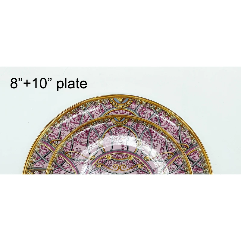 

HOT Sales 2 pcs plates per set Western Dish Steak Dish Snack Plate Luxury Dinner Plates with original packing Blue color plate