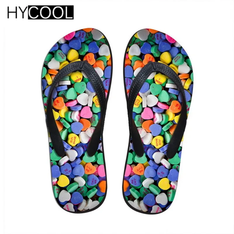 

HYCOOL Cute Candy Color Rubber Flip Flops for Women Summer Beach Water Slippers Comfortable Soft Bottom Sandals Shoes