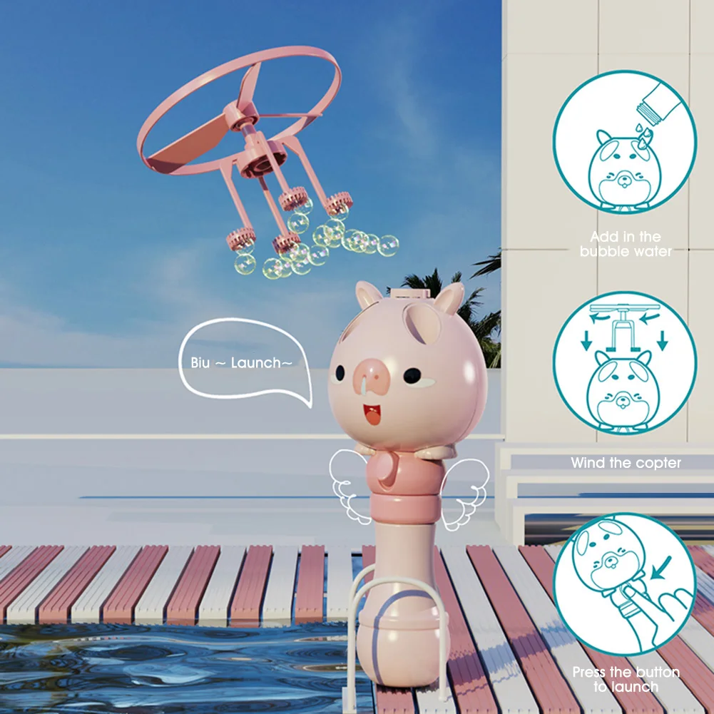 

Bamboo Dragonfly-Bubble Machine Bubble Chopper Aerial Flying 80ML Outdoor Lovely Aerocraft Bubble Machine Kids Toys