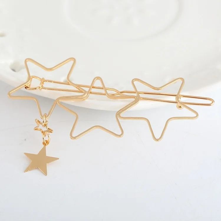 Новые модные аксессуары для волос полые пятиконечные звезды заколка | Красота и