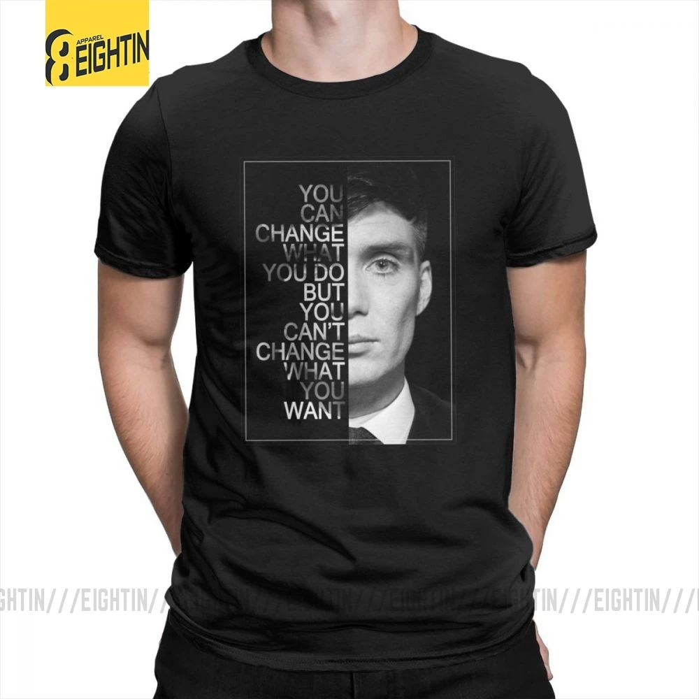 Peaky Blinders мужские футболки с круглым воротником, футболки для отдыха, высокое качество, короткий рукав, хлопок, футболки размера плюс, Популярные - Цвет: Черный