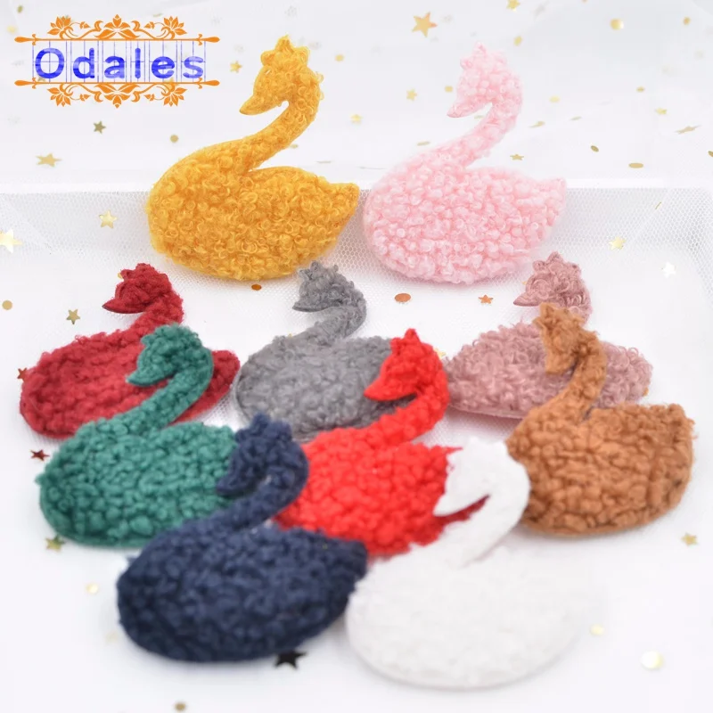 40 шт./лот элегантный нашивки-лебеди ремесла плюшевый Мишка животных Аппликации