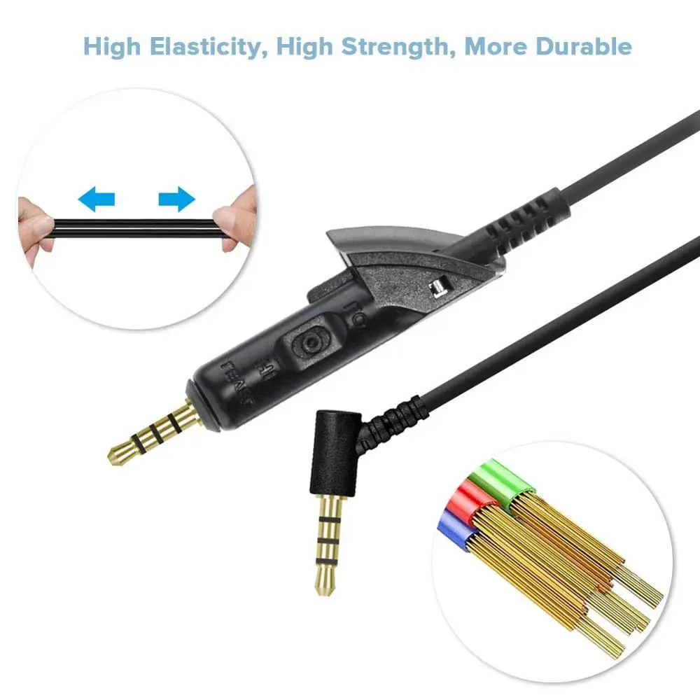 Сменный стерео аудио кабель удлинитель OFC Aux музыкальный шнур провод для Bose QC15 QC2