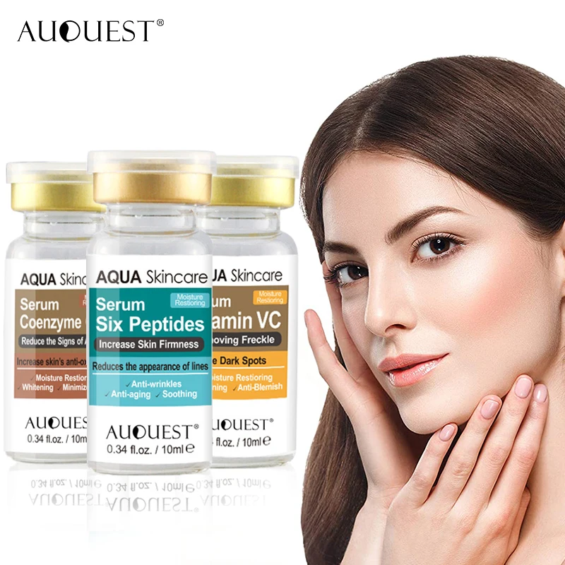 

AUQUEST 3pcs Face Serum Hyaluronic Acid Essence Vitamin C Serum Anti-wrinkle Anti-aging Smoothing Firming Face Care Set 30ml