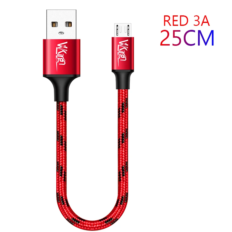 Red-25CM VVKing Micro USB кабель 2.4A нейлон Быстрая зарядка USB кабель для передачи данных для samsung Xiaomi LG планшет Android мобильный телефон usb зарядный шнур - Тип штекера: Red-25CM
