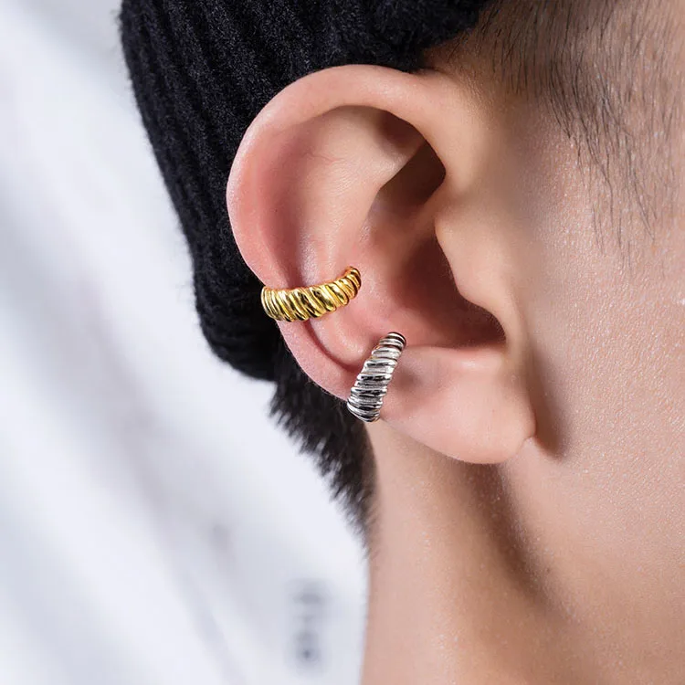 

No Pierced Earrings For Women Mini Simple C-shape Twisted Metal Gold Silver Color Non Piercing Ear Clips Ladies Jewelry