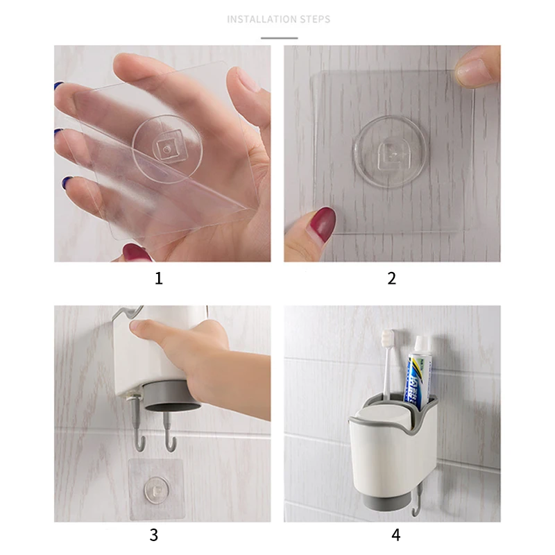 

Simple Double Cup Toothbrush Holder Wall Mount Cup Nordic Wind Concealed Tumbler Brush Holder Couple Bath Toilet Accessories