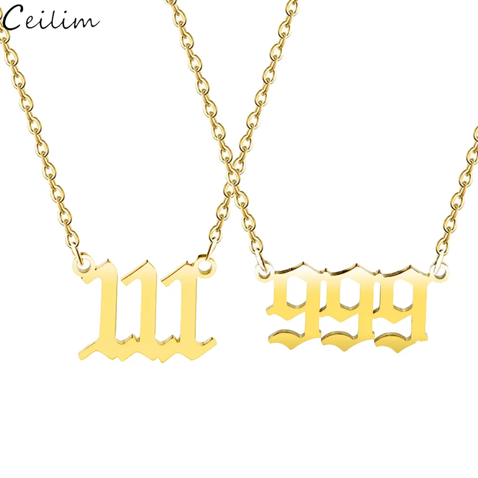 

Женское колье из нержавеющей стали с подвеской в виде цифр ангела
