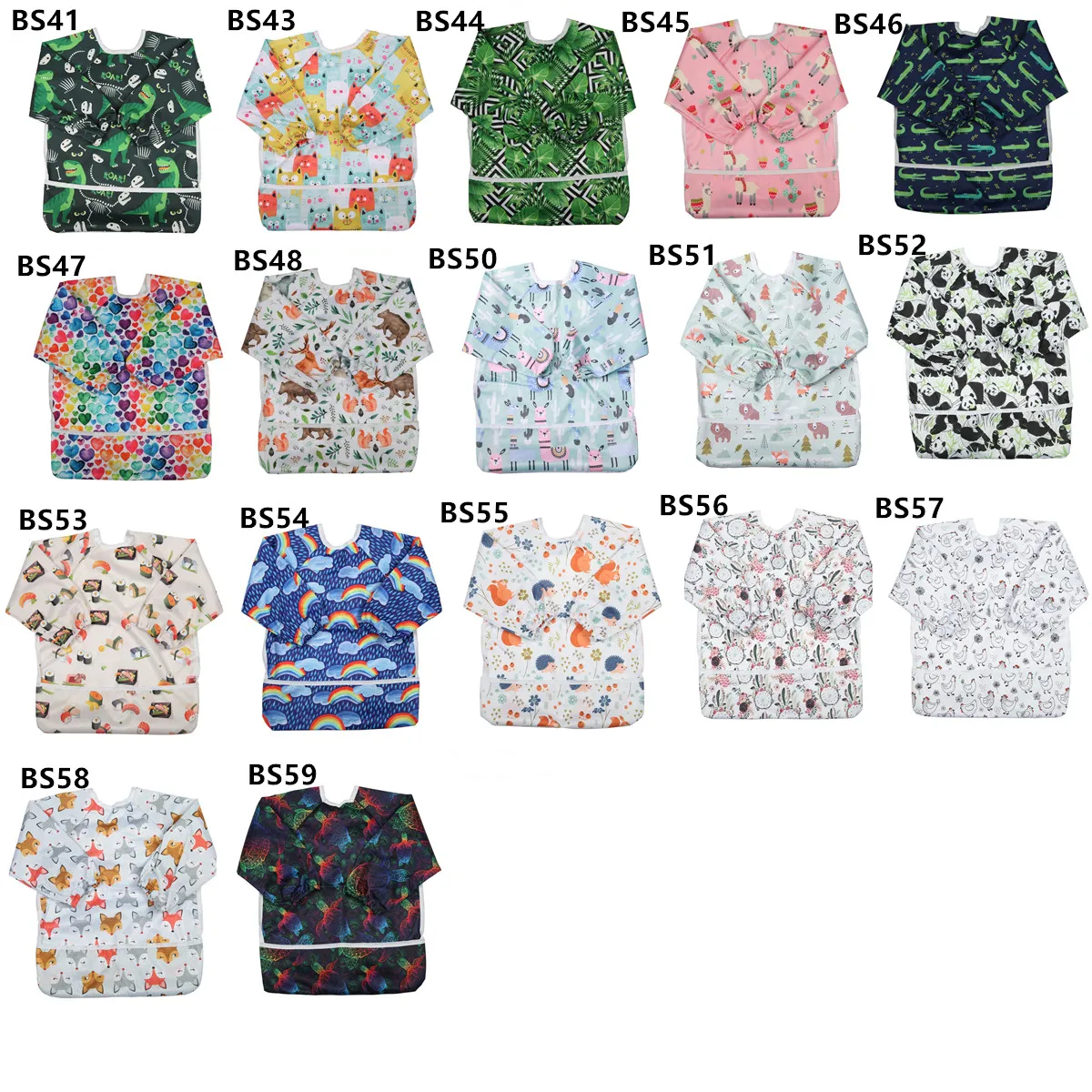 1 детский нагрудник водонепроницаемая рубашка с длинным рукавом для кормления