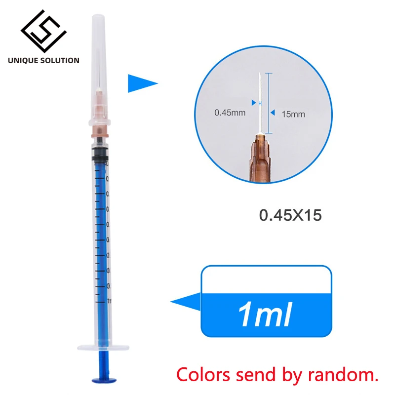 Одноразовый шприц для пластиковой промышленности 1 мл с иглами куб. См стерильные