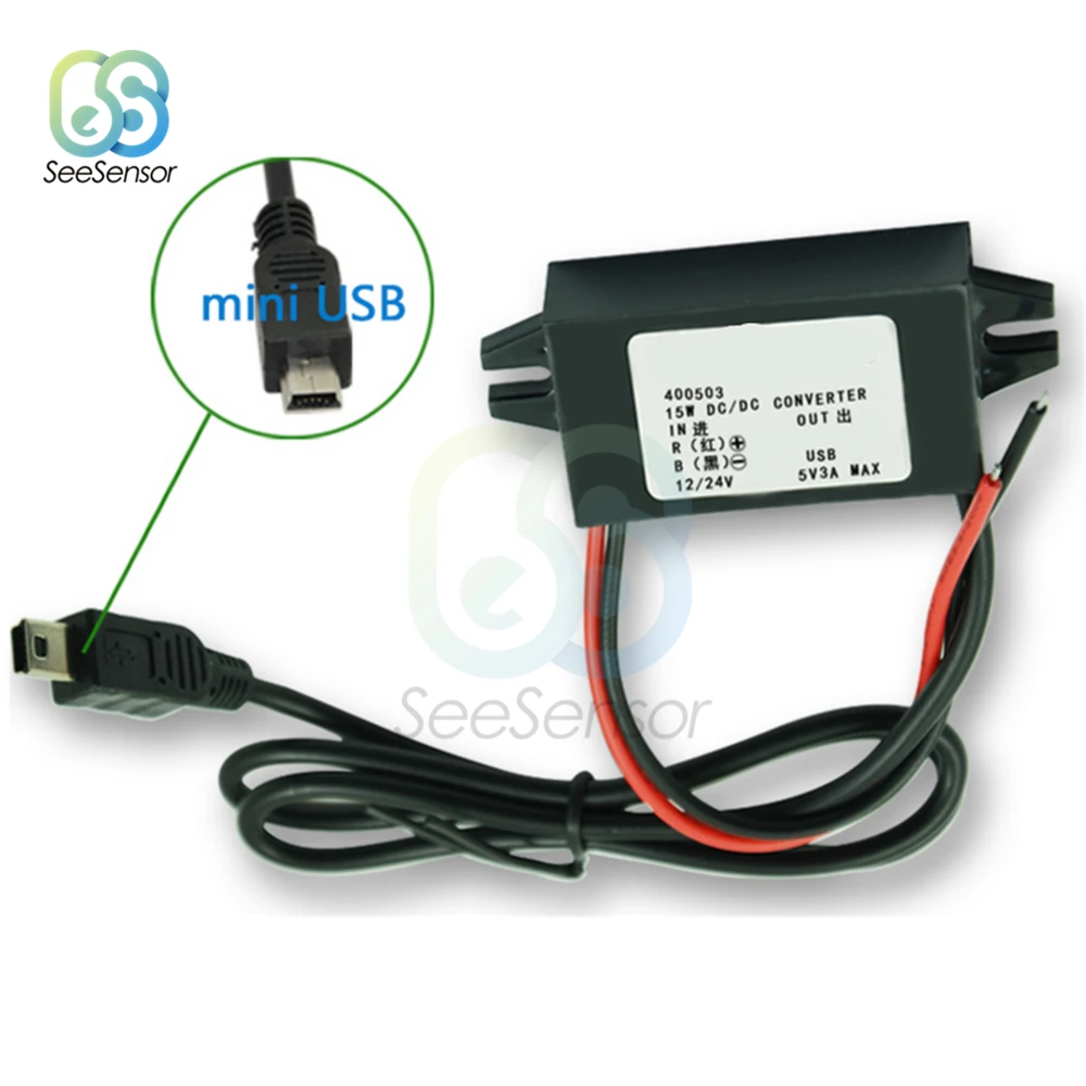 Автомобильный понижающий преобразователь Напряжения DC/DC 12 В в 5 3A 15 Вт регулятор