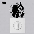 YJZT настенный стикер для выключателя домашний декор, мультяшный рисунок, виниловая наклейка, милая белка 17SS-0664