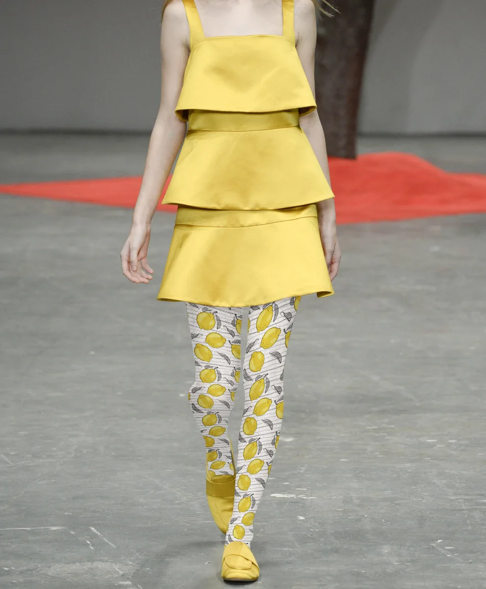 Женские колготки с принтом лимона Сезон осень Оптовая продажа Прямая