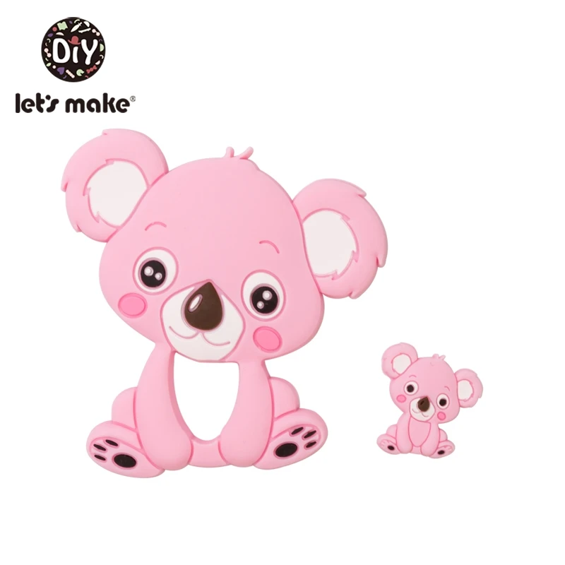 koala5 Let's Make 2 шт./компл. силиконовый Прорезыватель для зубов малышей игрушки Diy Аксессуары для колясок для соски с цепочкой, Еда Класс игрушки Детский Прорезыватель для зубов - Цвет: koala5