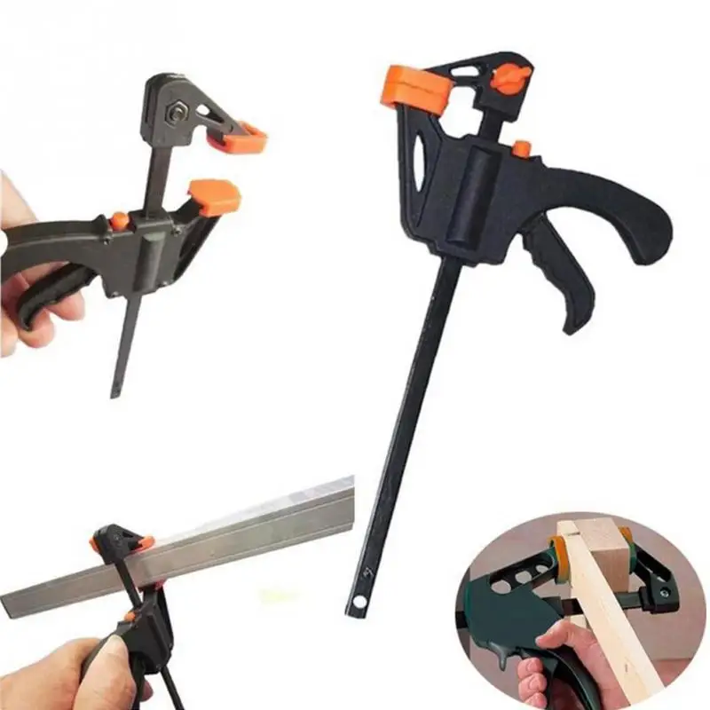 

4" Inch F Woodworking Clamp Clamping Device Adjustable DIY Carpentry Gadgets quick Ratchet Release Speed Squeeze hand tools