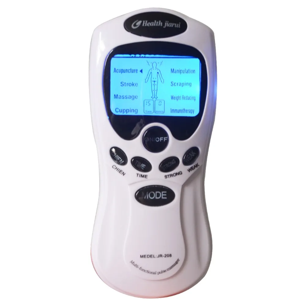 Электрический стимулятор с 8 электродными подушечками белый импульсный массажер