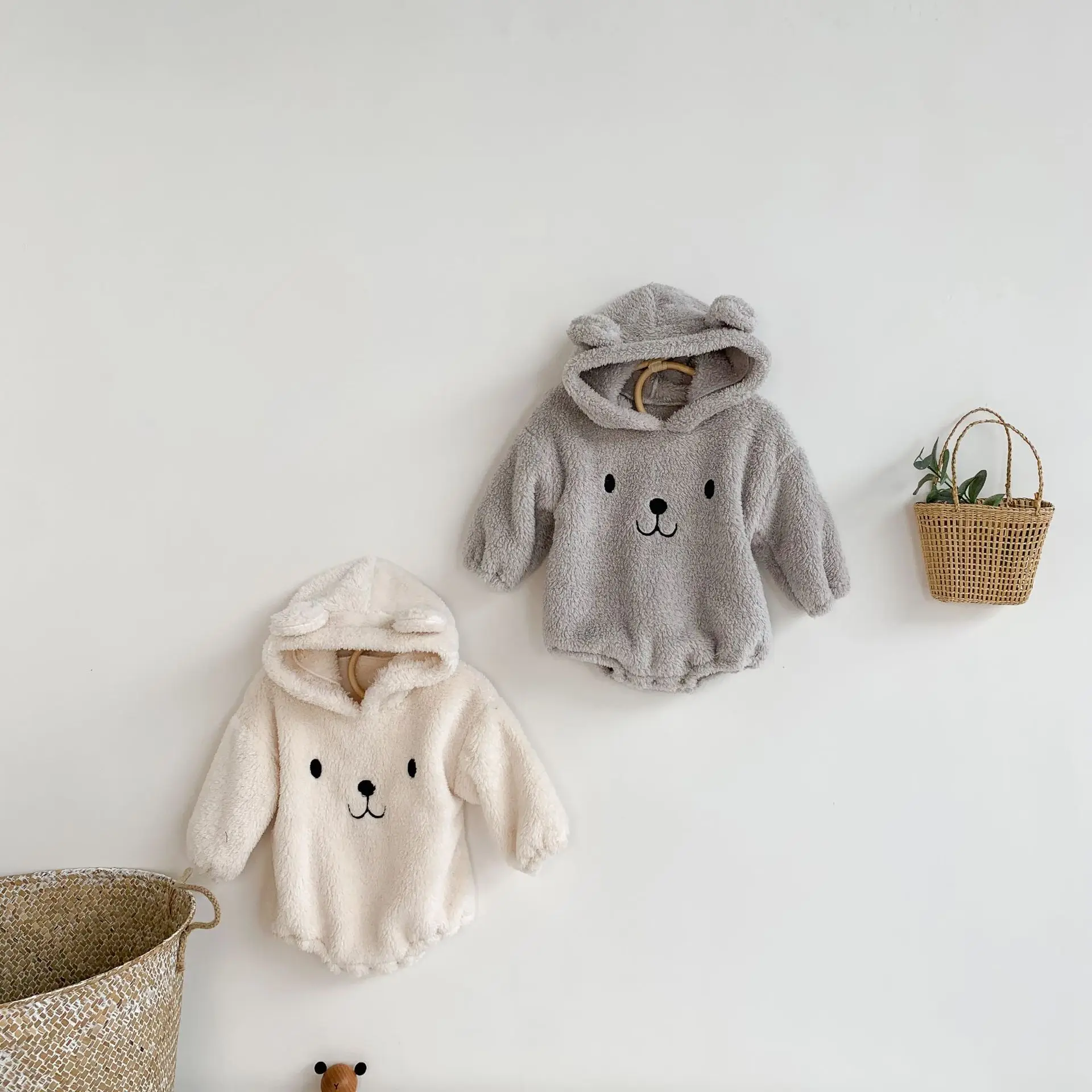 

Winter Baby Lamb Wool Bodysuit Infant Baby Boys Girls Cartoon Bear Bodysuit Clothes Thicken Warm Infant Jumpsuit Baby Costumes