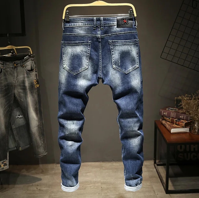

2021 new men's trend Korean fashion leisure versatile youth slim jeans long pants