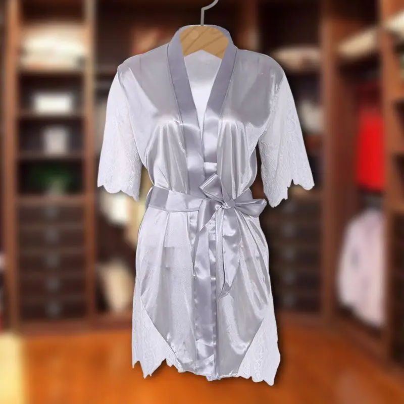 Женское белье размера плюс из искусственного шелка с цветными блоками банный